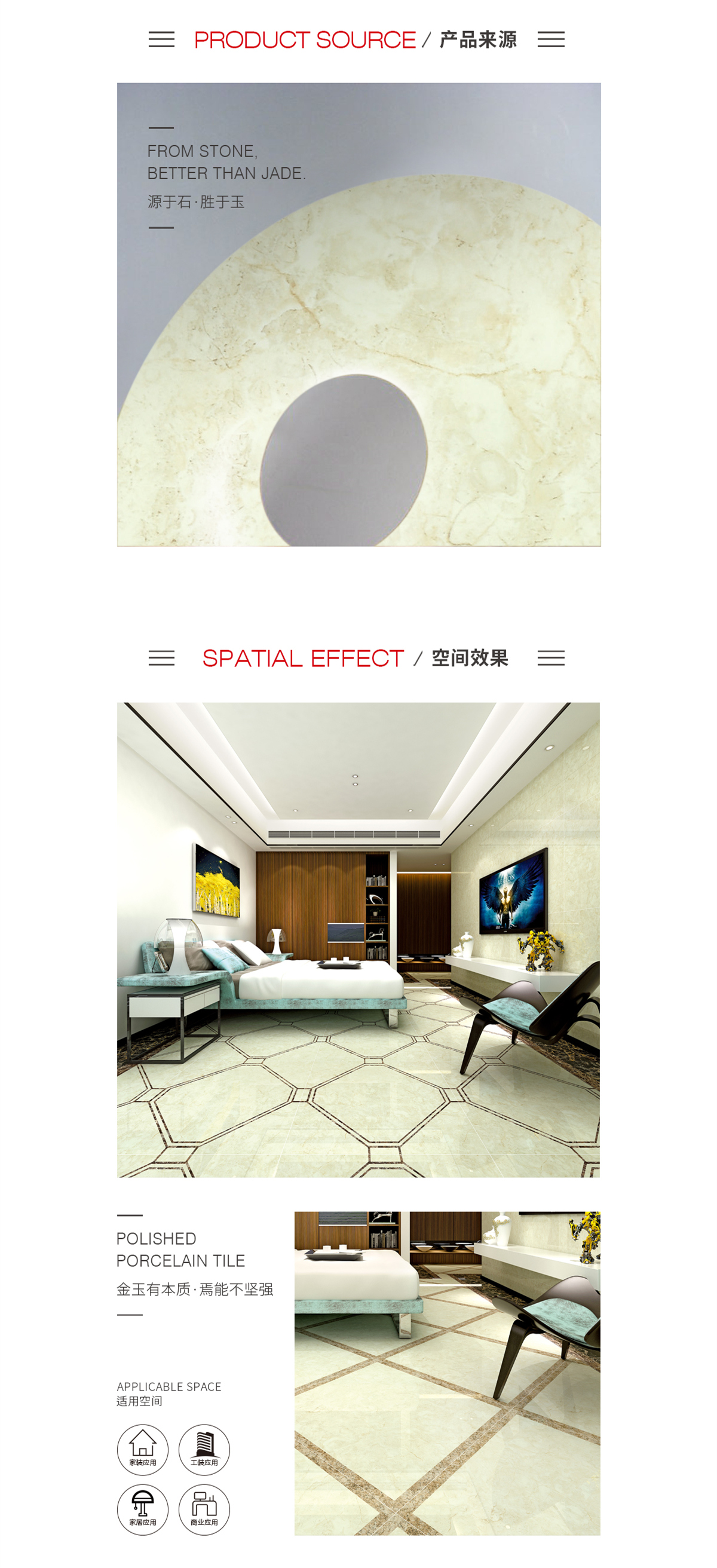 先进科技、壮丽自然、平整如镜、不易刮花。